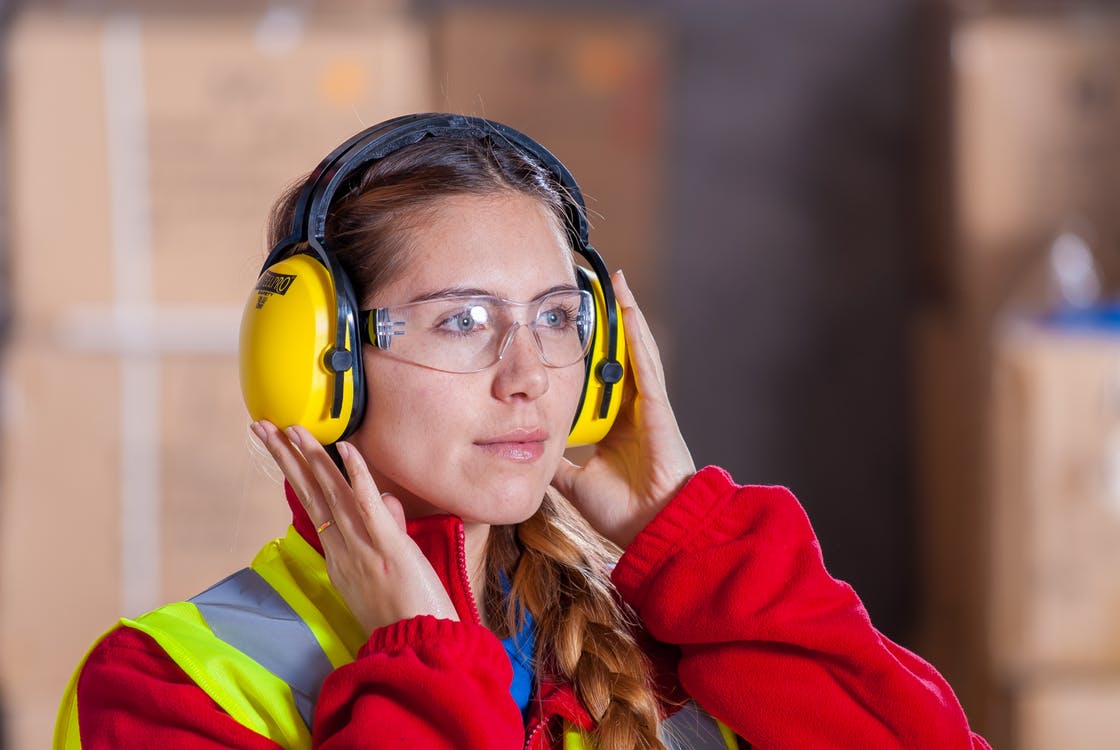 Woman Wearing Safety Gear