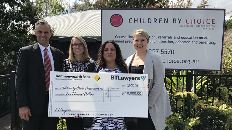 BTLawyers donates $10,000 to Children By Choice BTLawyers donates $10,000 to Children By Choice